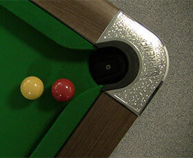 pool table with accessories